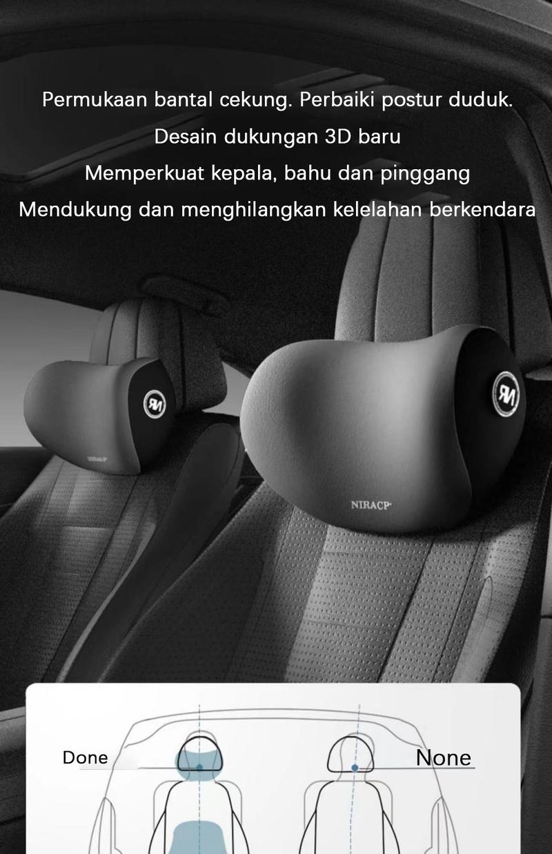 Product Introduction of 【Ready Stock Tersedia】 Cars Bantal leher dan pinggang mobil bantalan kepala penyangga pinggang bahan busa memori cocok untuk kursi pengemudi dengan penyangga leher dan pinggang Cocok untuk interior mobil 12