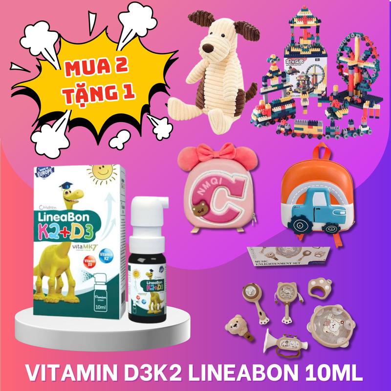 [QUÀ TẶNG HẤP DẪN] Combo 02 Lọ LineaBon vitamin D3 K2 XỊT 10ml - Vitamin cho bé chính hãng