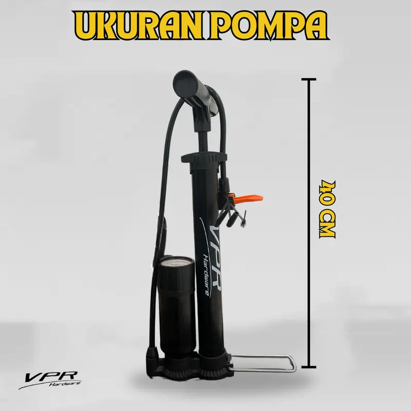 Pompa Angin Tangan VPR Pompa Angin Ban Sepeda dan Motor Kompa Speda Manual Dual Pentil Steel PVC - Pacific Aksesoris Sepeda Tinggi 40cm/60cm 7