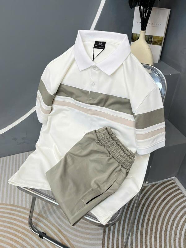 (1) BỘ ĐÙI NAM (ÁO CỔ TRỤ + QUẦN ĐÙI) SỌC MÃ Z04