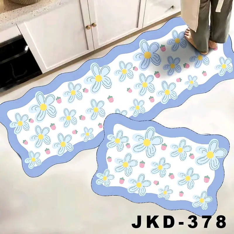 MOTIF BARU !! Keset Dapur 2 in 1 Door Mat Trendy Keset Kaki Dapur Kamar Anti Slip karpet lantai keset kak meresa air keset lantai rumah rumbai