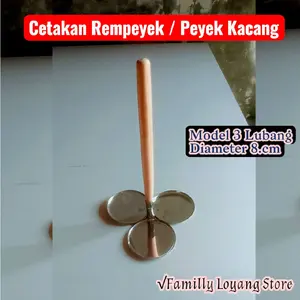 Cetakan Rempeyek / Peyek Kacang Stainless Steel 3 Lubang Diameter 8cm Anti Lengket untuk Gorengan Khas Indonesia