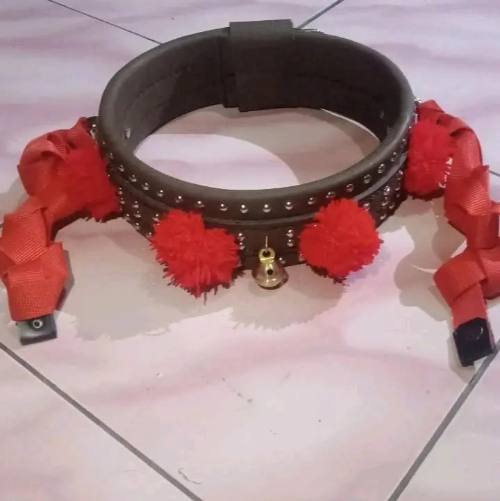 gongseng full kulit sapi aslli warna coklat coffe Kalung Tali 0