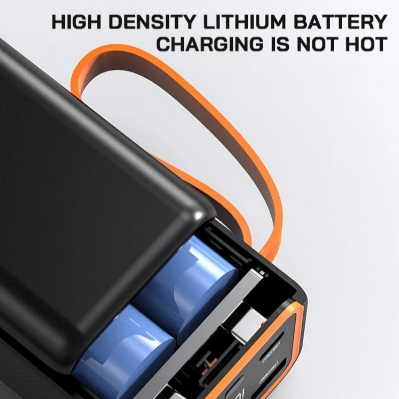 powerbank ip  60000mAh ori 66W Super Fast Charging dengan LED Display dan 3 Port Keluaran USB  4 Hitam Charger Powerbank Jam Plastik Putih lightning usb 3.0 power bank 60000 original 6