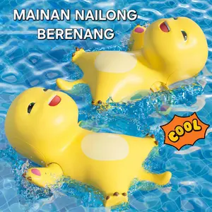 Mainan Nailong Berenang Mainan Air Mandi Anak Dino Kuning Baby Water Toys Splash And Fun