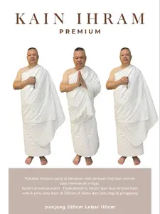 Kain Ihram Dewasa / Baju Ihram Perlengkapan Pakaian Haji Saudi Tebal Super Lembut Katun Microfiber