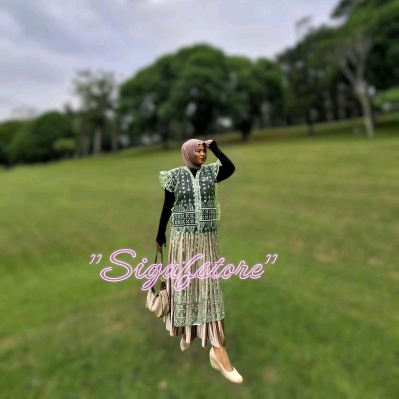 Olla Uoter Brukat Panjang Terbaru Viral 2025 - Pakaian Muslim Wanita - Outer Kondangan Cantik 0
