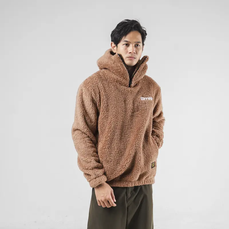 House of Smith Grin Sherpa Hoodie Oversized #4 - Sweater Hoodie Oversize Halfzip Pria