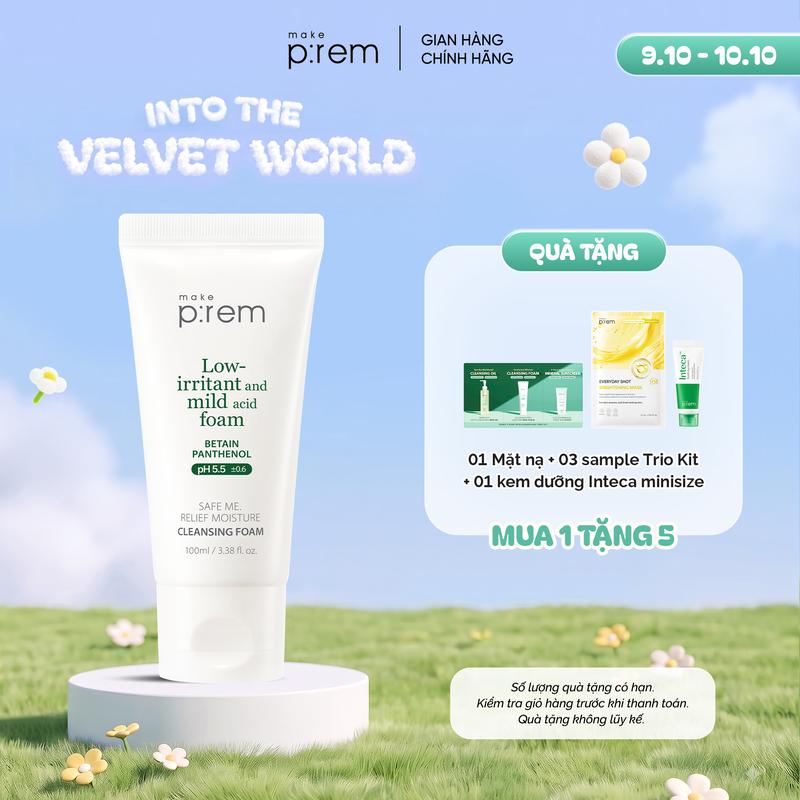 Make P:rem Sữa Rửa Mặt Dạng Sữa Safe Me Làm Sạch Dịu Nhẹ Dưỡng Ẩm Sạch Sâu An Toàn 100ml