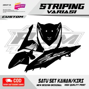 STRIPING VARIASI HONDA BEAT FI INJECTION 2013 STICKER CUSTOM MOTIF SIMPEL VIETNAM MURAH MERIAH