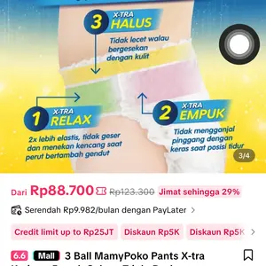 3 Ball MamyPoko Pants X-tra Kering - Popok Celana Triple Pack