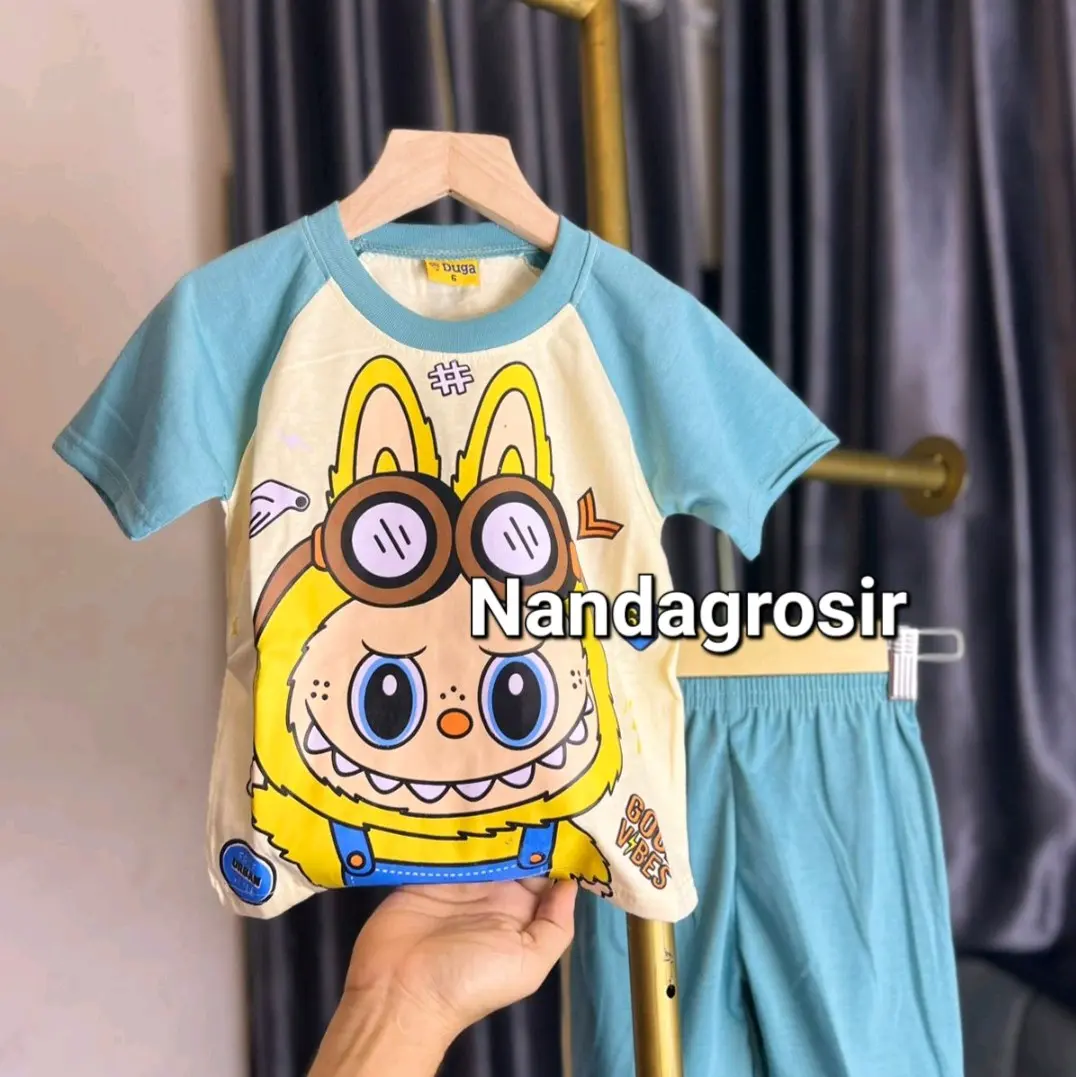 KAOS ANAK MOSNTER LUCU LABUU SETELAN ANAK LABUU+BU REGLAN PILIHAN WARNAFashion