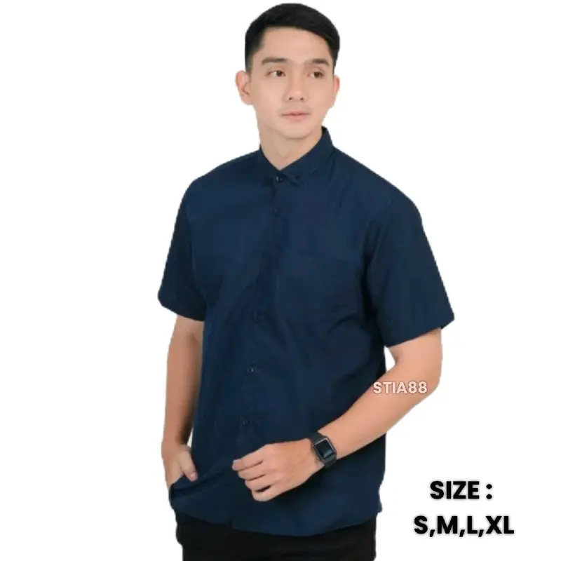 Kemeja abu abu pria Kemeja abu tua pria Kemeja abu tua cowok Kemeja abu abu laki laki Kemeja abu pria lengan pendek Kemeja abu pendek Kemeja polos abu pria Kemeja abu pendek cowok Distro Slim Fit Slimfit Casual fitted shirt 1