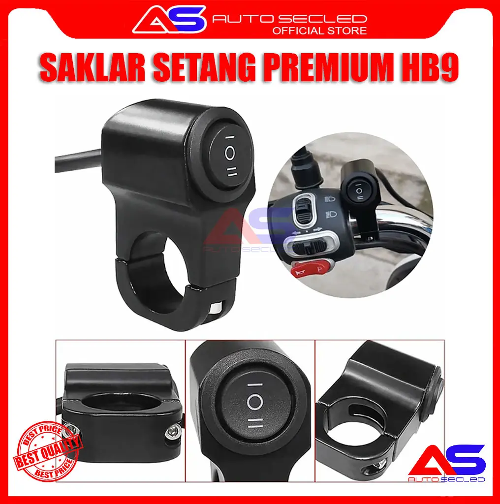 SAKLAR STANG LAMPU TEMBAK HB9 3 MODE 3 KABEL WATERPROOF SAKLAR STANG ON OFF ON ANTI AIR PREMIUM