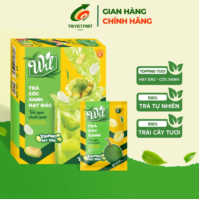 Trà cóc xanh topping hạt đác Wil trà hòa tan có topping tươi hộp 170g 5 set
