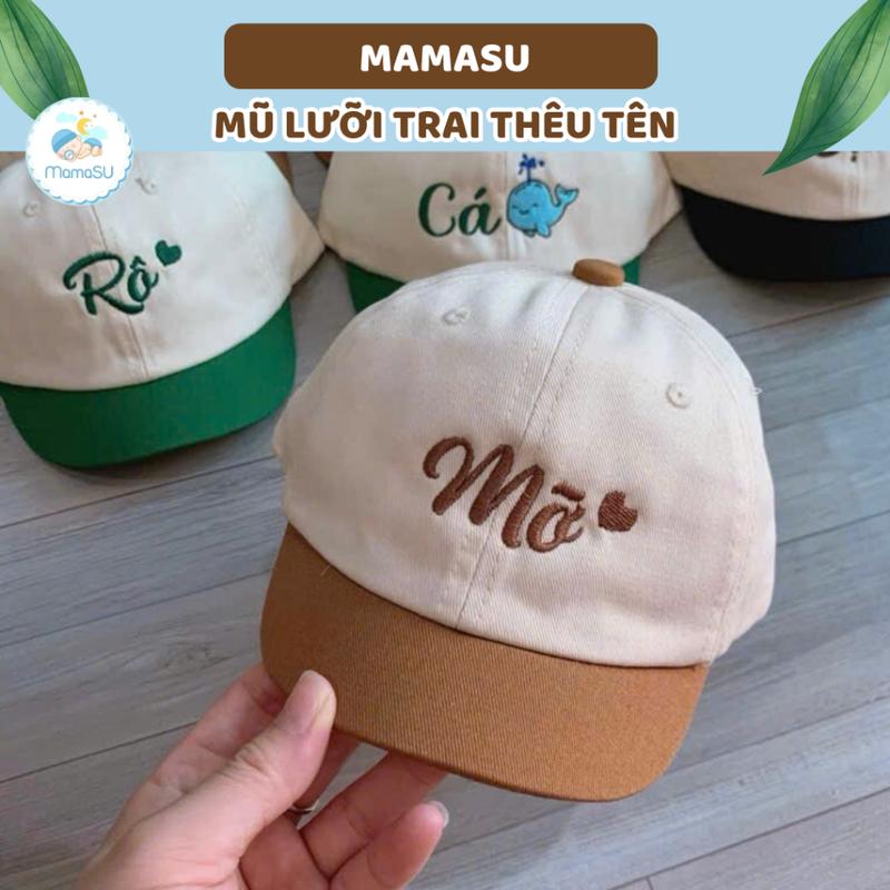 (THÊU TÊN) Mũ Lưỡi Trai Vành Màu Thêu Tên Cho Bé Theo Yêu Cầu Phong Cách Hàn Quốc - Nón Le Chống Nắng Trẻ Em Từ 3 Tháng Đến 2 Tuổi