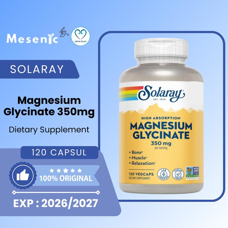 Solaray Magnesium Glycinate 350mg - 120 Capsules - Shop | Tokopedia