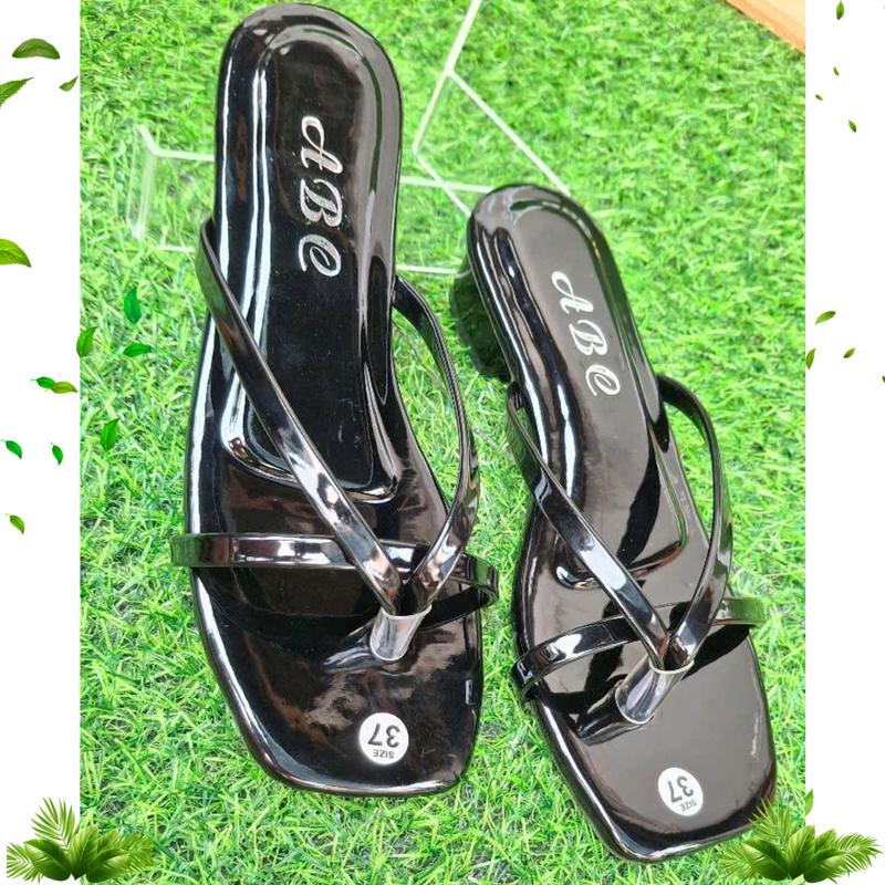 Dép guốc cao gót nữ 3 phân kẹp ngón dây da gót vuông DéP Shoes GiàY Cao Su Tim Sandal giay got vuong dép nữ quai phồng chéo hm
