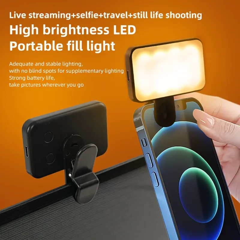 Phone Light Selfie Light, With Front Back Clip, 60 LED Portable