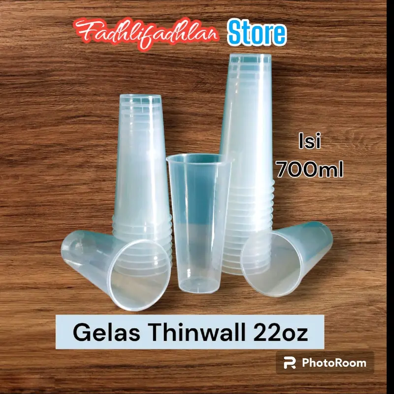 Cup pp injection gelas thinwall 22oz 700 ml  25 pcs transparan Ramah Lingkungan 0