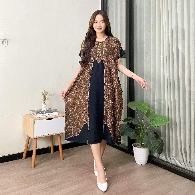 Daster Lowo Soraya Rayon premium Tebal Jumbo Busui Resleting Bumil Wanita Nyaman