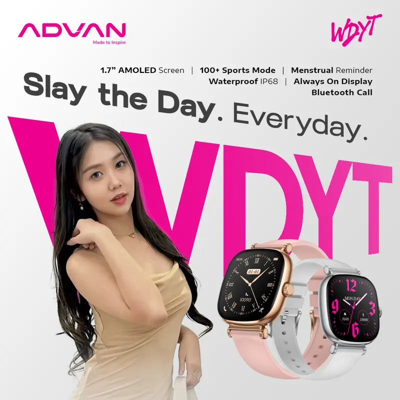 [Exclusive Vilmei] ADVAN Smartwatch WDYT 1.7" Super Amoled AOD Smart AI Assistant Bluetooth Call WaterProof IP68 Jam Tangan Pintar 0