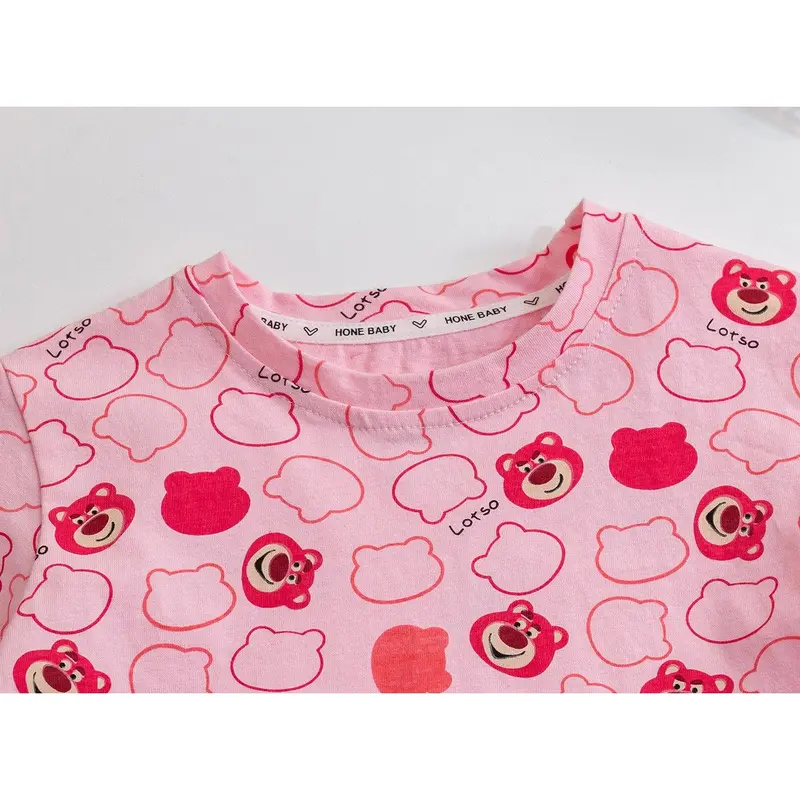 BAJU KAOS LENGAN PENDEK ANAK PEREMPUAN MOTIF LOTSO LEMBUT OVERSIZE T 1
