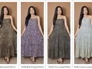 DRESS ANGGUN MOTIF LEOPARD 100 % Rayoon Viscose - Flowly & Stylish by LUNAR WEAR