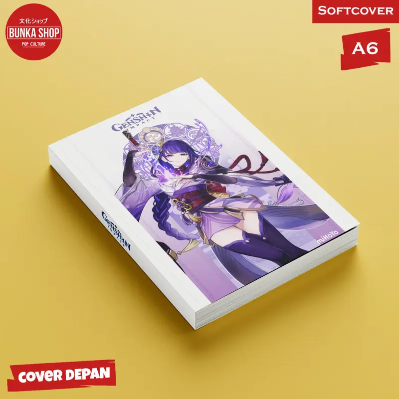 Pocket Note Hardcover Anime Genshin Impact  A6 Buku Tulis Catatan isi kertas polos Putih 3