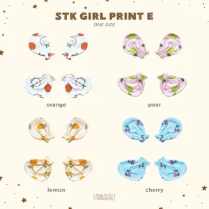 Bohopanna Panna Daily - Stk Girl Print - Stk Uni Print Panna Daily - Mitten N Booties - Sarung Tangan Dan Kaki Bayi Popok