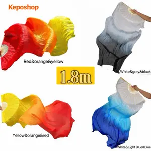 Kipas Tangan Sutra Bambu 120/150/180cm – Alat Tari Cina, Props Tari, Belly Dance, Tamborin Gereja