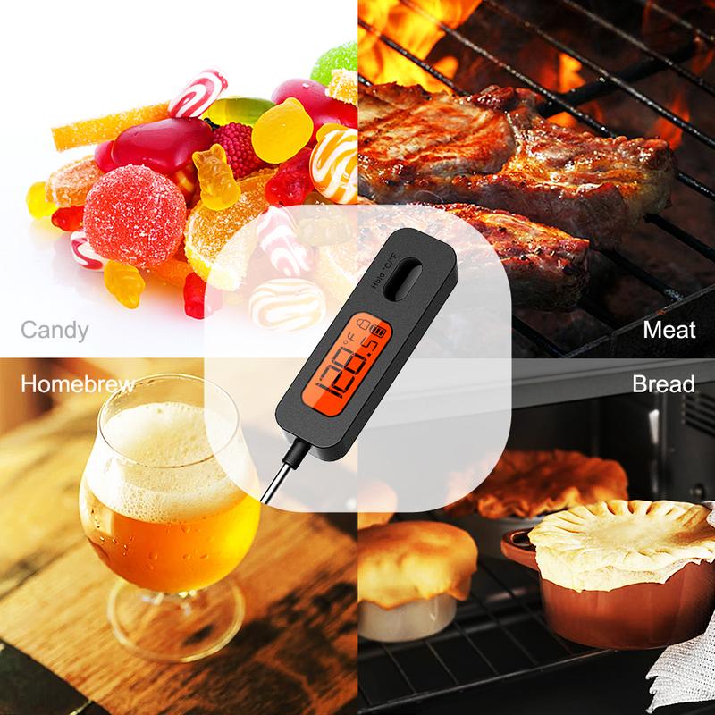 Product Introduction of Meat Thermometer Digital Instant Read LCD Screen Roasting Kitchen Thermometer for Food Meat Grill Milk with Magnetic Back 9