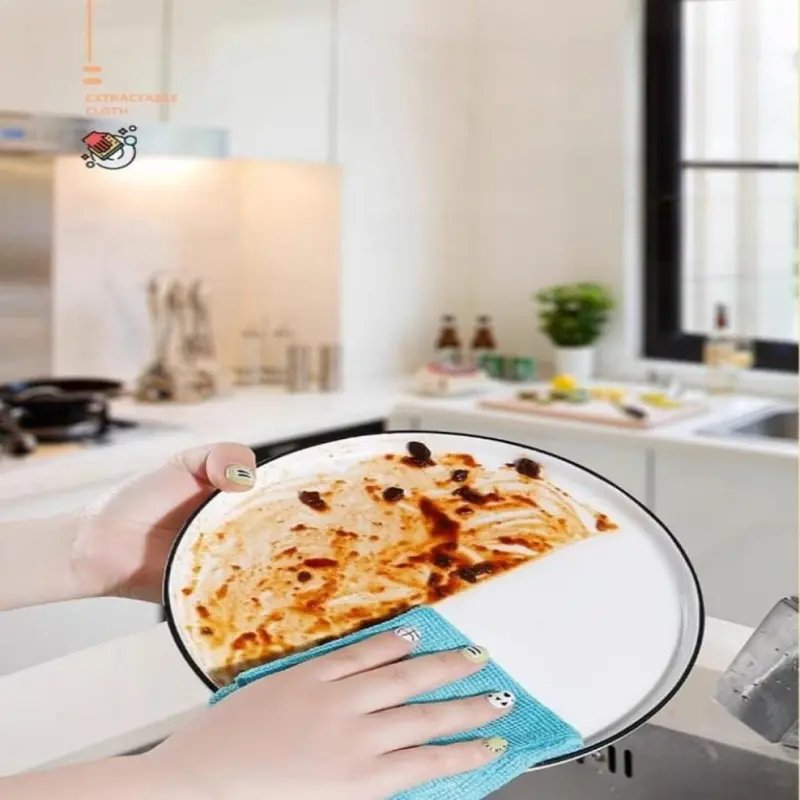 Tisu Kain Lap Serap Minyak Pembersih Alat Dapur Multifungsi 20Lembar Abu Cleaning - Hijau, Biru 3