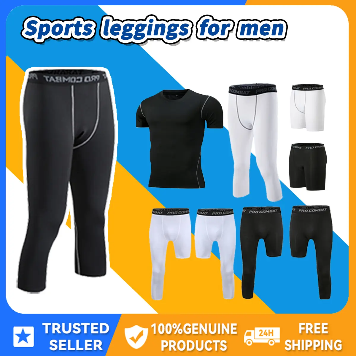 Basketball Men's Sports Leggings Compression Tights Pants Capri Cycling for Basketball Supporter Leg