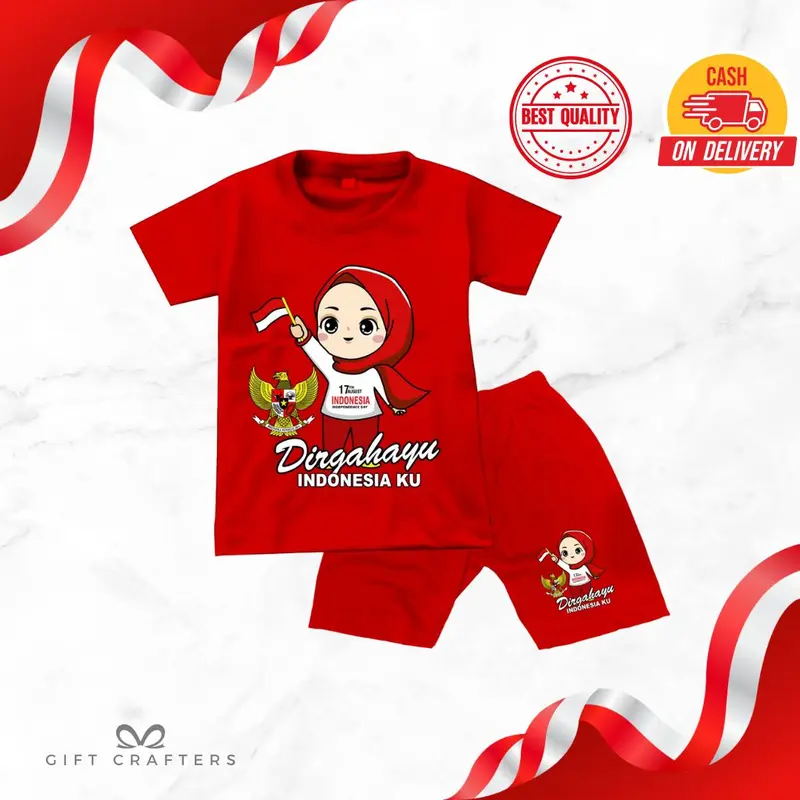 Setelan Anak 17 Agustus Umur 1 - 10 tahun / Setelan Kemerdekaan Indonesia Acara Pawai Dirgahayu 79 4