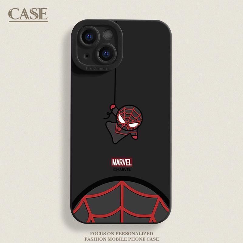 Thương hiệu thủy triều Spider-Man phù hợp với Apple 15Plus silicone 14promax hoạt hình 13 đồng tử mắt 12 / 11 / xr vỏ điện thoại di động