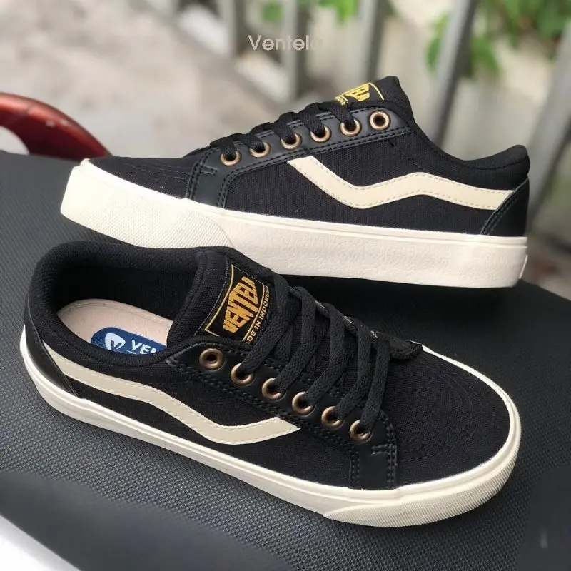 Sepatu Ventela Republic Low Black Natural untuk Santai - Casual, Shoes