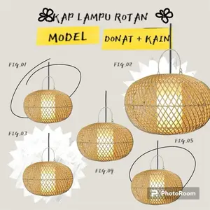 Lampion Rotan/kap lampu rotan/lampu hias/kerajinan lampu