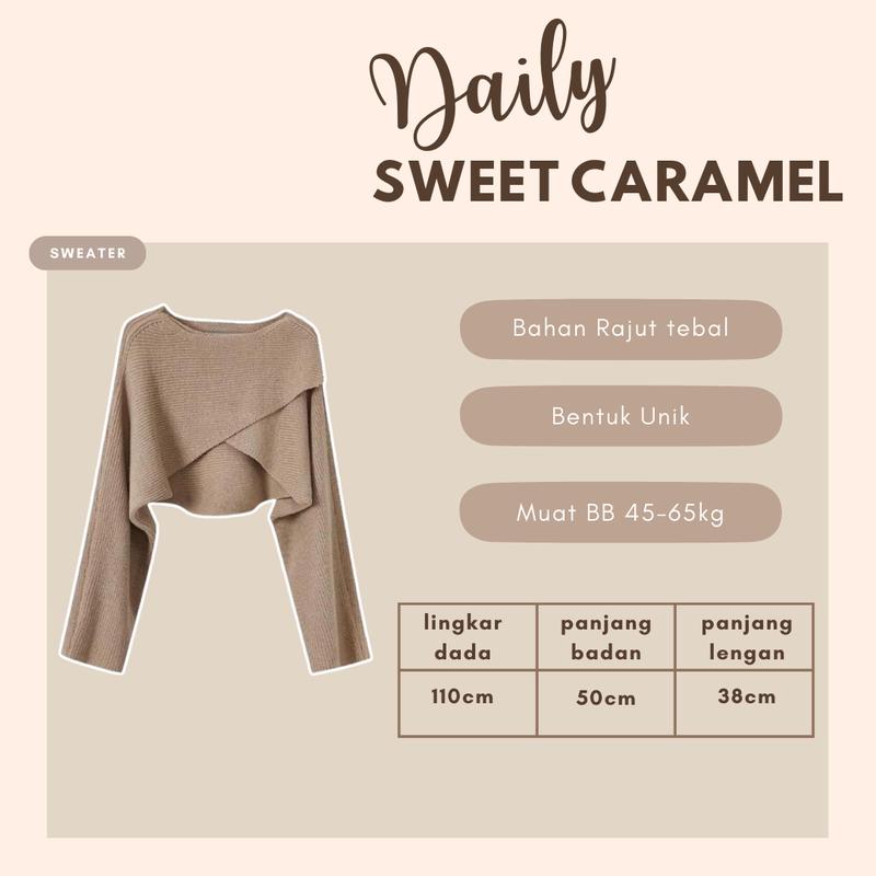 1 Set Outfit Wanita Kekinian ( Sweater Rajut - Celana Cutbray - Jilbab Bella Square ) Setelan LS094 Baju Cantik 4