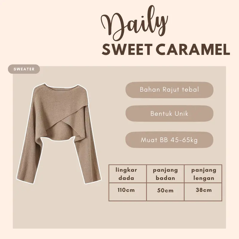 1 Set Outfit Wanita Kekinian ( Sweater Rajut - Celana Cutbray - Jilbab Bella Square ) Setelan LS094 Baju Cantik 3