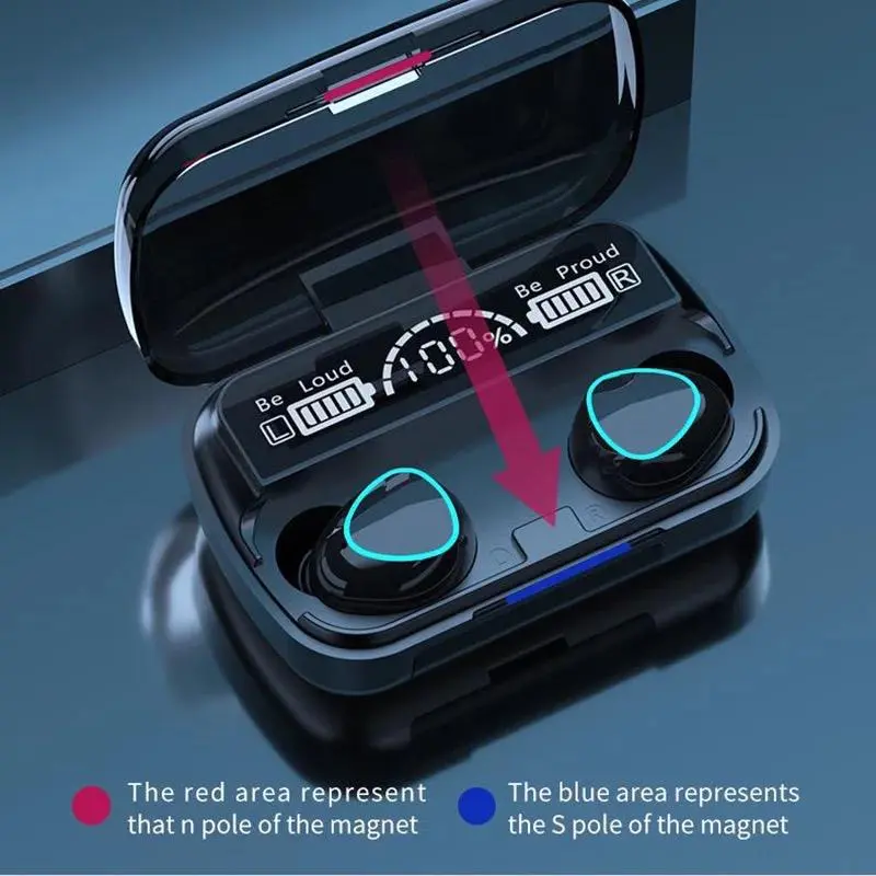 M10 plus TWS Bluetooth 5.1 Earphone HiFi Stereo Noise-canceling Sports Wireless powerbank 3500mAh 1