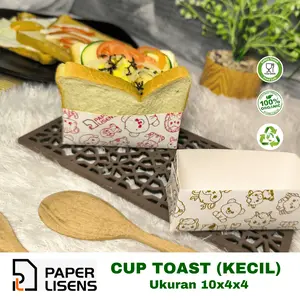 (100pcs) Cup Toast Motif (KECIL)/ Toast Packaging / Cup Kentang / Wadah Snack / Cup Korean Pancake / Wadah Korean Pancake / Kemasan Pancake / Box Pancake