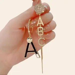 Anting Huruf ABC Permata AP35/ Anting mewah permata/Anting fashion korea style