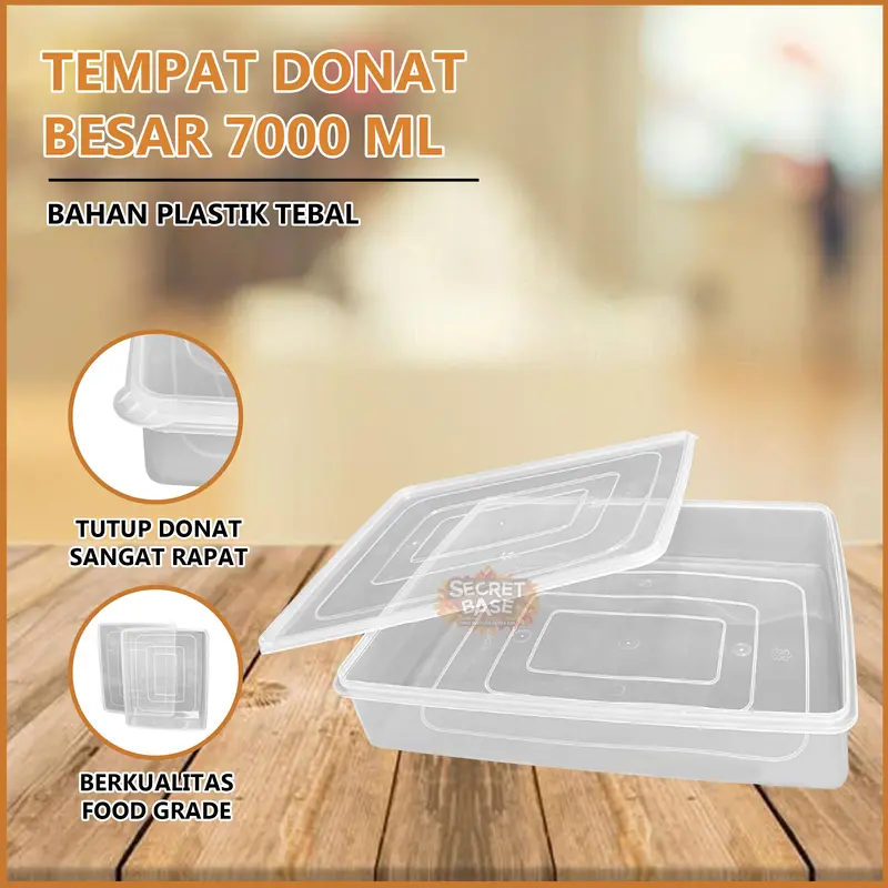 [COD] TEMPAT DONAT BESAR - Wadah Serbaguna / Kotak Plastik Rapat Putih 0