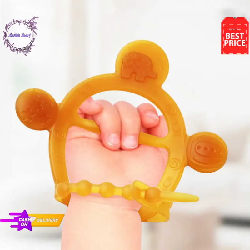 Gigitan Bayi Bpa Free Mainan Gigit Bayi Teether Silikon Lembut 0 sampai 6 bulan 0