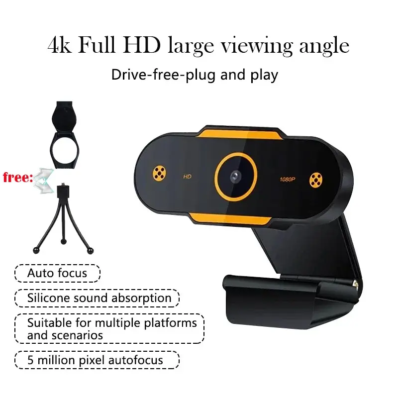 【SG Local】 4K Full HD Webcam Auto Focus with Microphone Webcam for Desktop Computer PC Laptop Gaming PC Web Camera