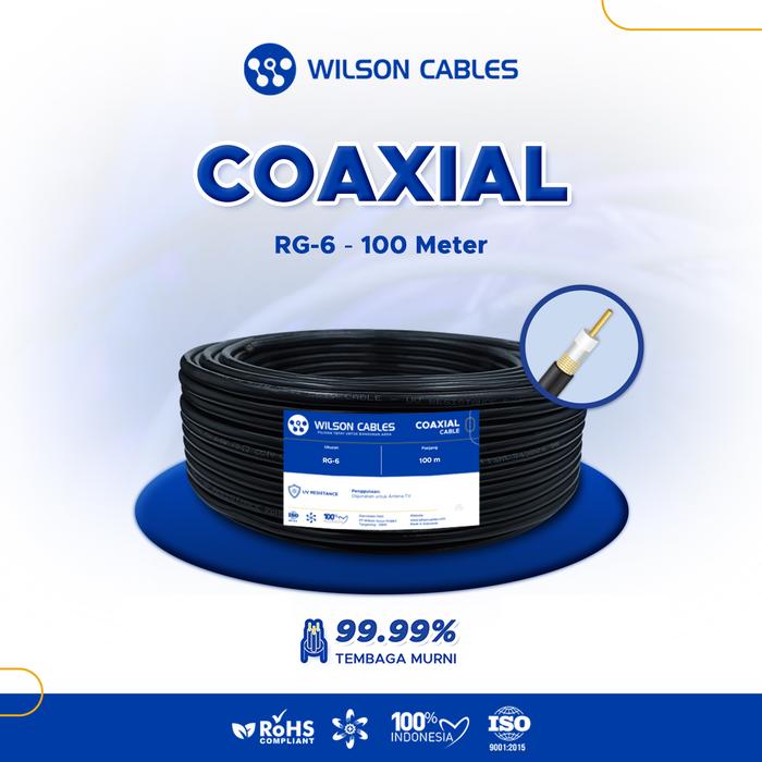 Gambar Kabel Coaxial RG 6 FW - OHM 75 100 Meter Hitam - Wilson Cables - Hitam dari Wilson Cables Kab. Tangerang Tokopedia