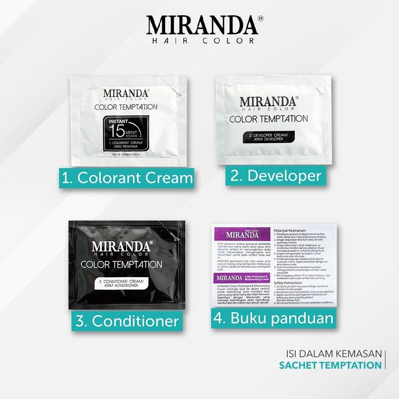 Miranda Hair Color Temptation [20ml] / Cat Rambut Miranda Temptation [20ml] / Cat Rambut Instan 15 Menit / Cat Rambut Tahan Lama 5