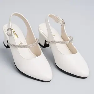 S&B Sepatu Heels Anak Perempuan Ber Hak Ukuran 26 Sampai 35 Shoes dengan Desain Elegan dan Tali Berhias