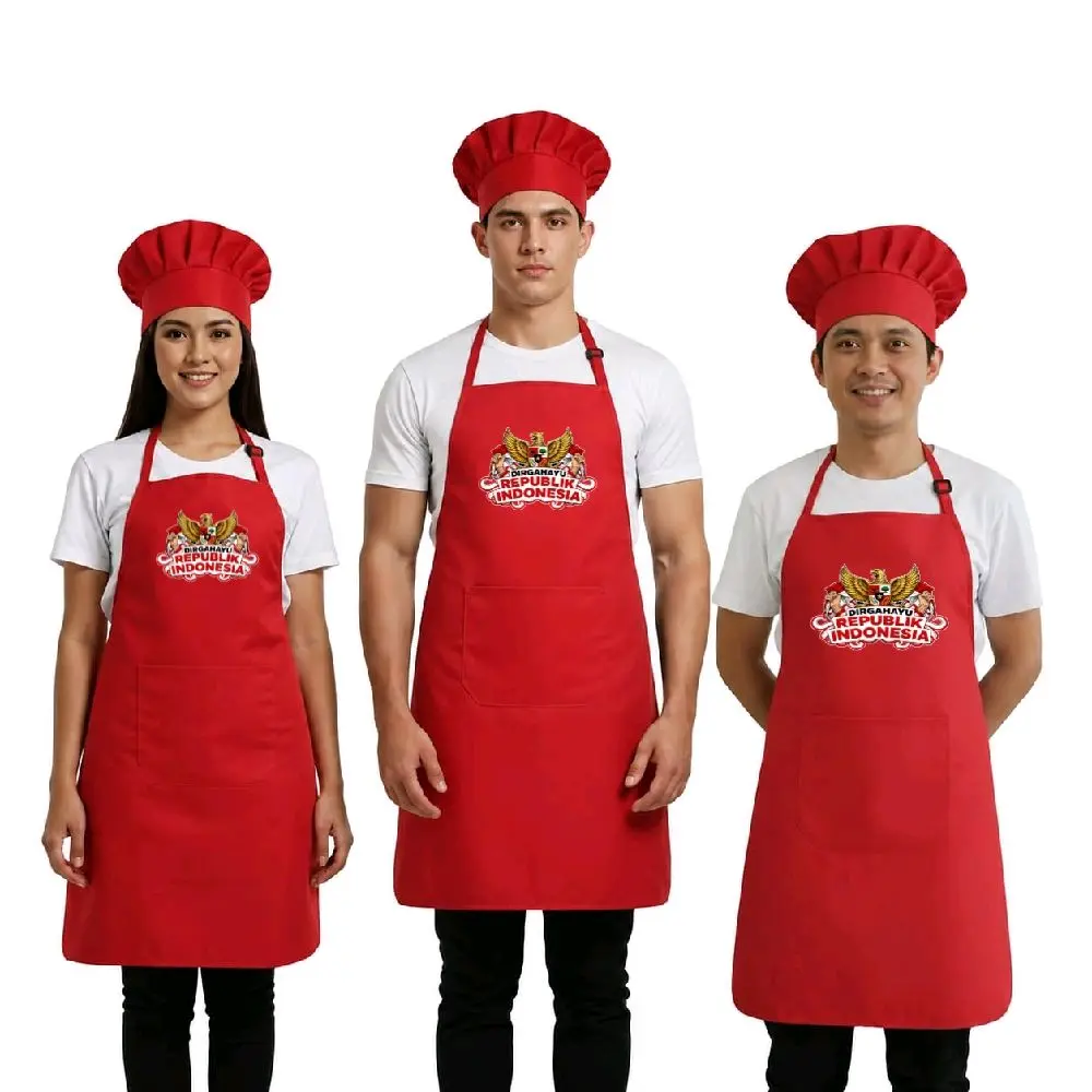 Set celemek dan topi chef dewasa free gambar Agustusan